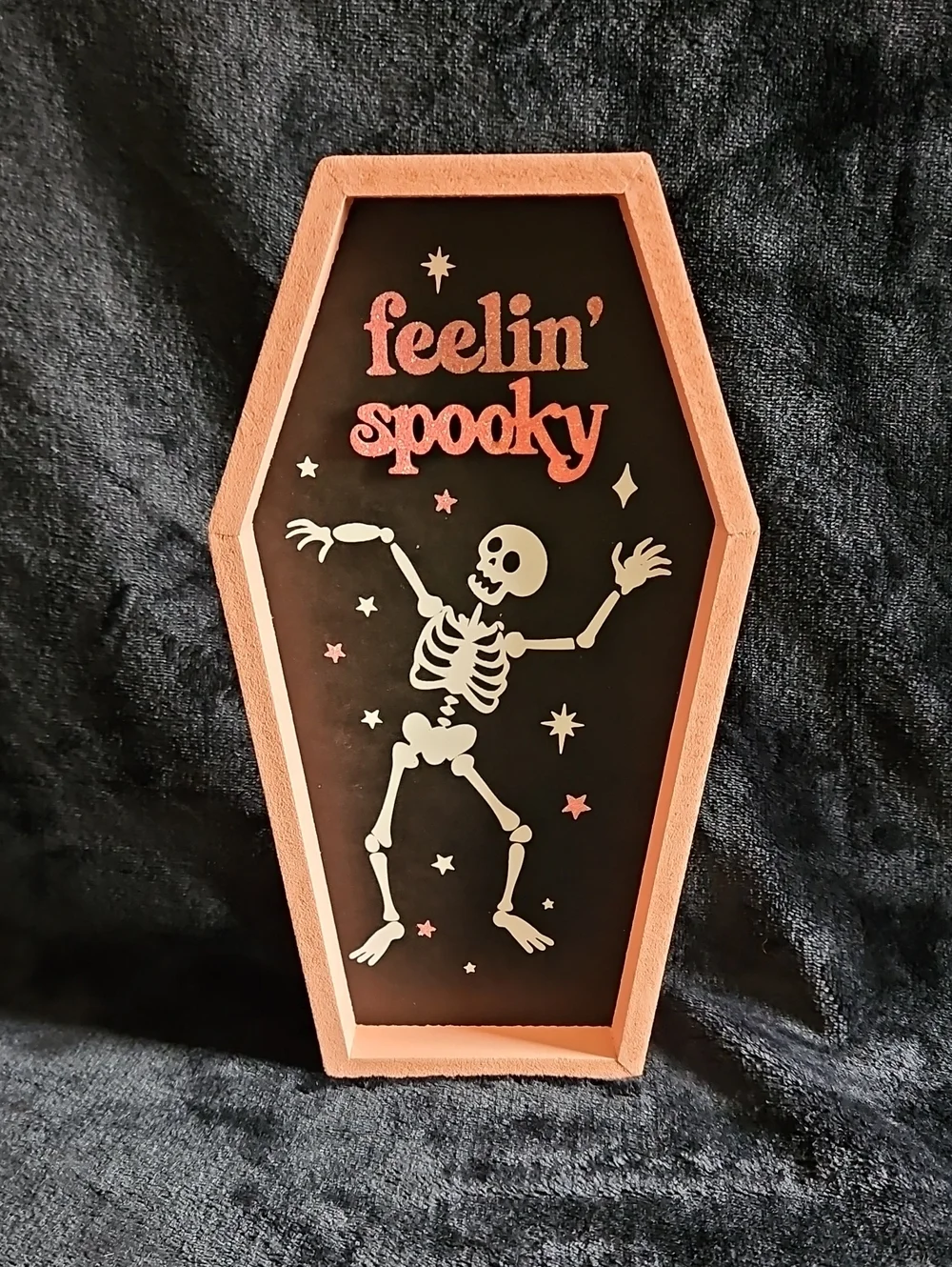 SALE! Feelin' Spooky Coffin Wall/Table Decor in Pink and Black